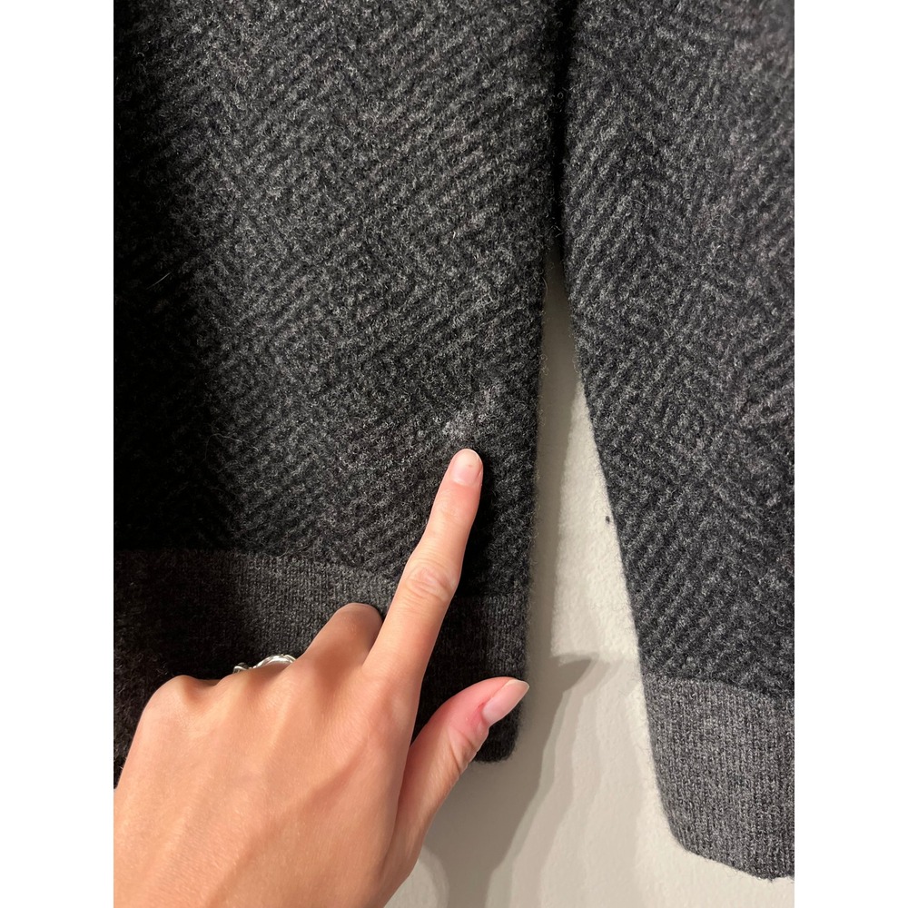 Johnston & Murphy Mens Gray Herringbone Quarter Zip Pullover Sweater Large - Picture 4 of 4